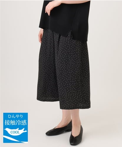 OLLID23099 eur3 【WEB先行販売】【大きいサイズ/接触冷感】エステルストレッチワイドパンツ