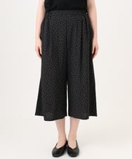 OLLID23099 eur3(エウルキューブ) 【WEB先行販売】【大きいサイズ/接触冷感】エステルストレッチワイドパンツ ホワイト(ドット)