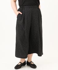 OLLID23099 eur3(エウルキューブ) 【WEB先行販売】【大きいサイズ/接触冷感】エステルストレッチワイドパンツ ホワイト(ドット)