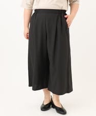 OLLID23099 eur3(エウルキューブ) 【WEB先行販売】【大きいサイズ/接触冷感】エステルストレッチワイドパンツ ブラック