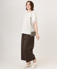OLLID34099 eur3(エウルキューブ) 【WEB先行販売】【大きいサイズ】エアリーメッシュイージーパンツ ダークブラウン