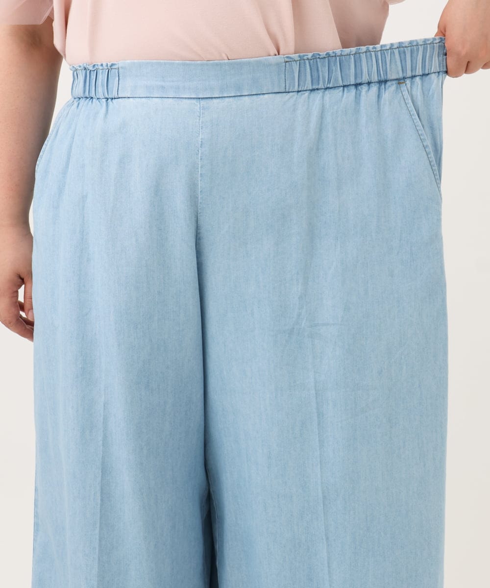 OLLID35109 eur3(エウルキューブ) 【大きいサイズ】ライトオンスデニムパンツ ライトブルー