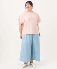 OLLID35109 eur3(エウルキューブ) 【大きいサイズ】ライトオンスデニムパンツ ライトブルー