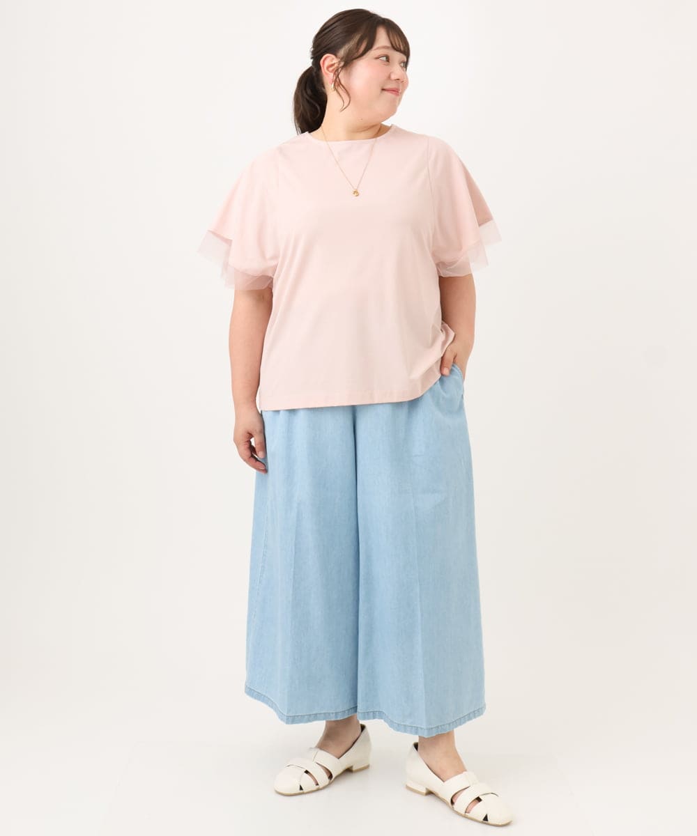 OLLID35109 eur3(エウルキューブ) 【大きいサイズ】ライトオンスデニムパンツ ライトブルー