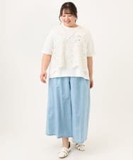 OLLID35109 eur3(エウルキューブ) 【大きいサイズ】ライトオンスデニムパンツ ライトブルー