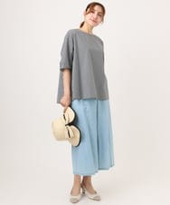 OLLID35109 eur3(エウルキューブ) 【大きいサイズ】ライトオンスデニムパンツ ライトブルー