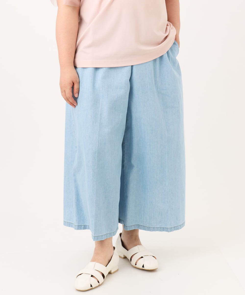 OLLID35109 eur3(エウルキューブ) 【大きいサイズ】ライトオンスデニムパンツ ライトブルー