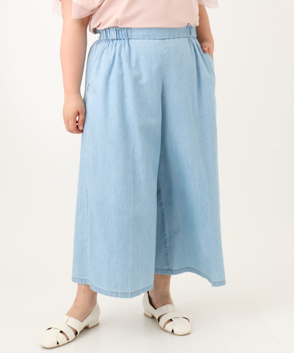 OLLID35109 eur3(エウルキューブ) 【大きいサイズ】ライトオンスデニムパンツ ライトブルー