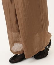 OLLID36129 eur3(エウルキューブ) 【大きいサイズ】シア―ワイドパンツ モカ(無地）