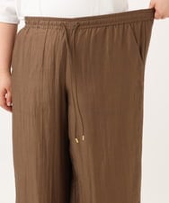 OLLID36129 eur3(エウルキューブ) 【大きいサイズ】シア―ワイドパンツ モカ(無地）