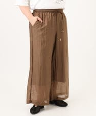 OLLID36129 eur3(エウルキューブ) 【大きいサイズ】シア―ワイドパンツ モカ(無地）