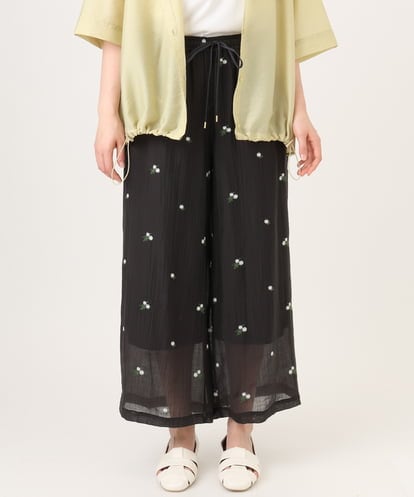 OLLID36129 eur3 【大きいサイズ】シア―ワイドパンツ