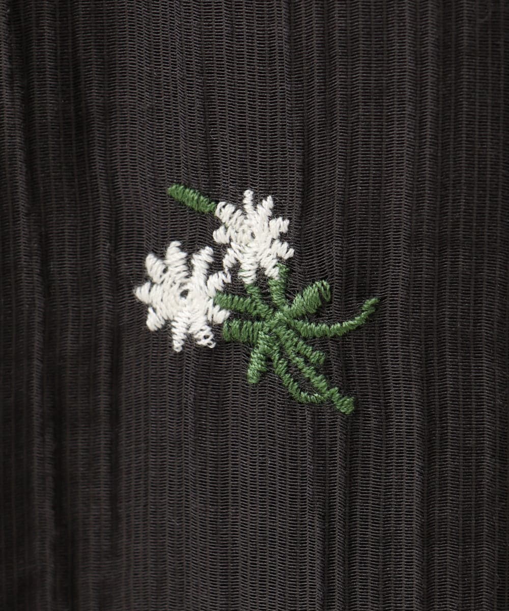 OLLID36129 eur3(エウルキューブ) 【大きいサイズ】シア―ワイドパンツ ダークグレー(刺繍）