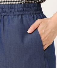 OLLID37089 eur3(エウルキューブ) 【大きいサイズ/UVカット/速乾/接触冷感】洗えるセンタープレスイージーパンツ ブルー
