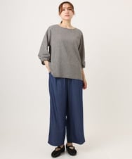 OLLID37089 eur3(エウルキューブ) 【大きいサイズ/UVカット/速乾/接触冷感】洗えるセンタープレスイージーパンツ ブルー