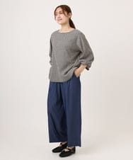 OLLID37089 eur3(エウルキューブ) 【大きいサイズ/UVカット/速乾/接触冷感】洗えるセンタープレスイージーパンツ ブルー