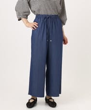 OLLID37089 eur3(エウルキューブ) 【大きいサイズ/UVカット/速乾/接触冷感】洗えるセンタープレスイージーパンツ ブルー