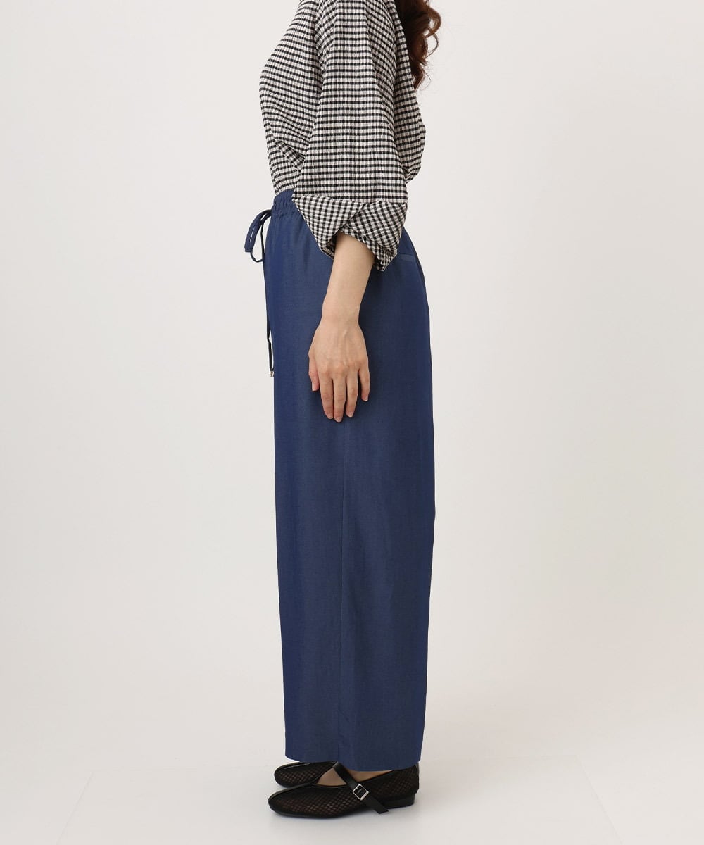 OLLID37089 eur3(エウルキューブ) 【大きいサイズ/UVカット/速乾/接触冷感】洗えるセンタープレスイージーパンツ ブルー