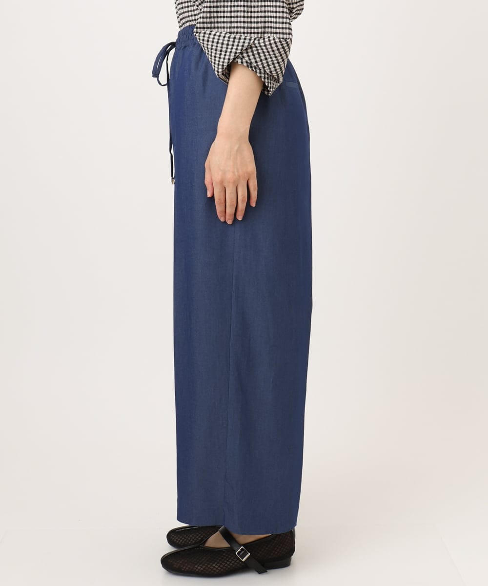 OLLID37089 eur3(エウルキューブ) 【大きいサイズ/UVカット/速乾/接触冷感】洗えるセンタープレスイージーパンツ ブルー