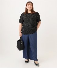 OLLID37089 eur3(エウルキューブ) 【大きいサイズ/UVカット/速乾/接触冷感】洗えるセンタープレスイージーパンツ ブルー