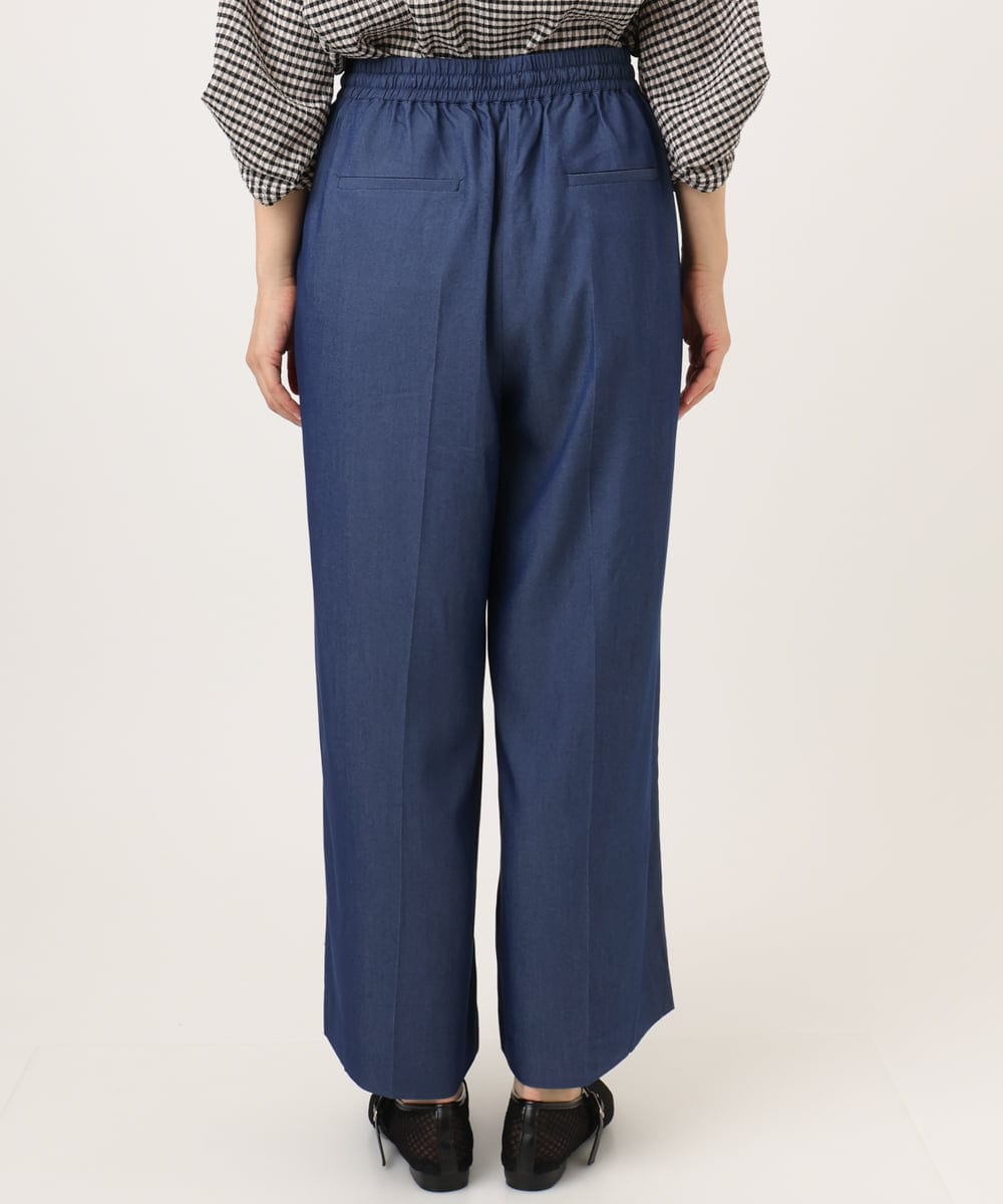 OLLID37089 eur3(エウルキューブ) 【大きいサイズ/UVカット/速乾/接触冷感】洗えるセンタープレスイージーパンツ ブルー