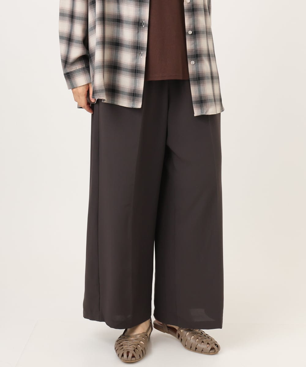 OLLID37089 eur3(エウルキューブ) 【大きいサイズ/UVカット/速乾/接触冷感】洗えるセンタープレスイージーパンツ ダークグレー