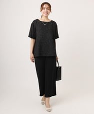 OLLID37089 eur3(エウルキューブ) 【大きいサイズ/UVカット/速乾/接触冷感】洗えるセンタープレスイージーパンツ ブラック
