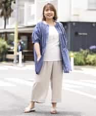 OLLIM40090 eur3(エウルキューブ) 【大きいサイズ】セミワイドパンツ ベージュ(82)
