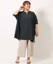OLLIM40090 eur3(エウルキューブ) 【大きいサイズ】セミワイドパンツ ベージュ(82)