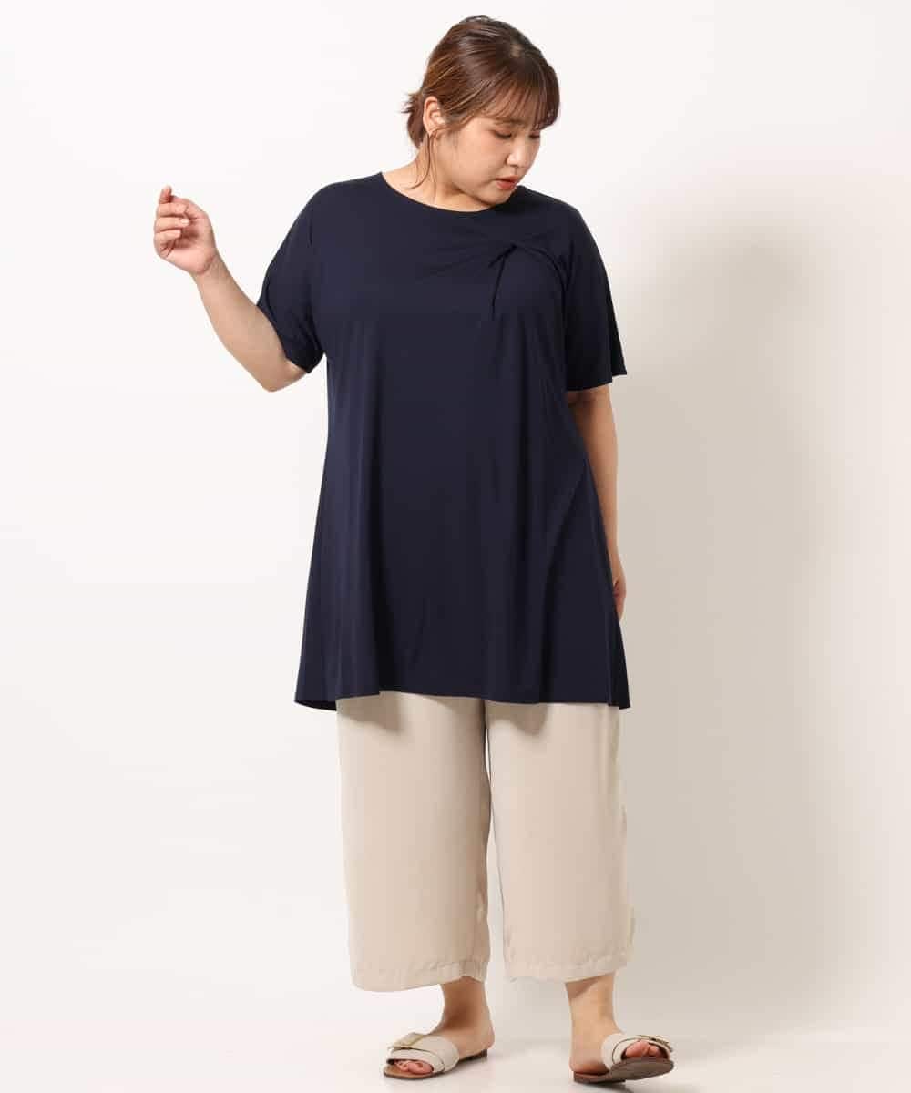 OLLIM40090 eur3(エウルキューブ) 【大きいサイズ】セミワイドパンツ ベージュ(82)