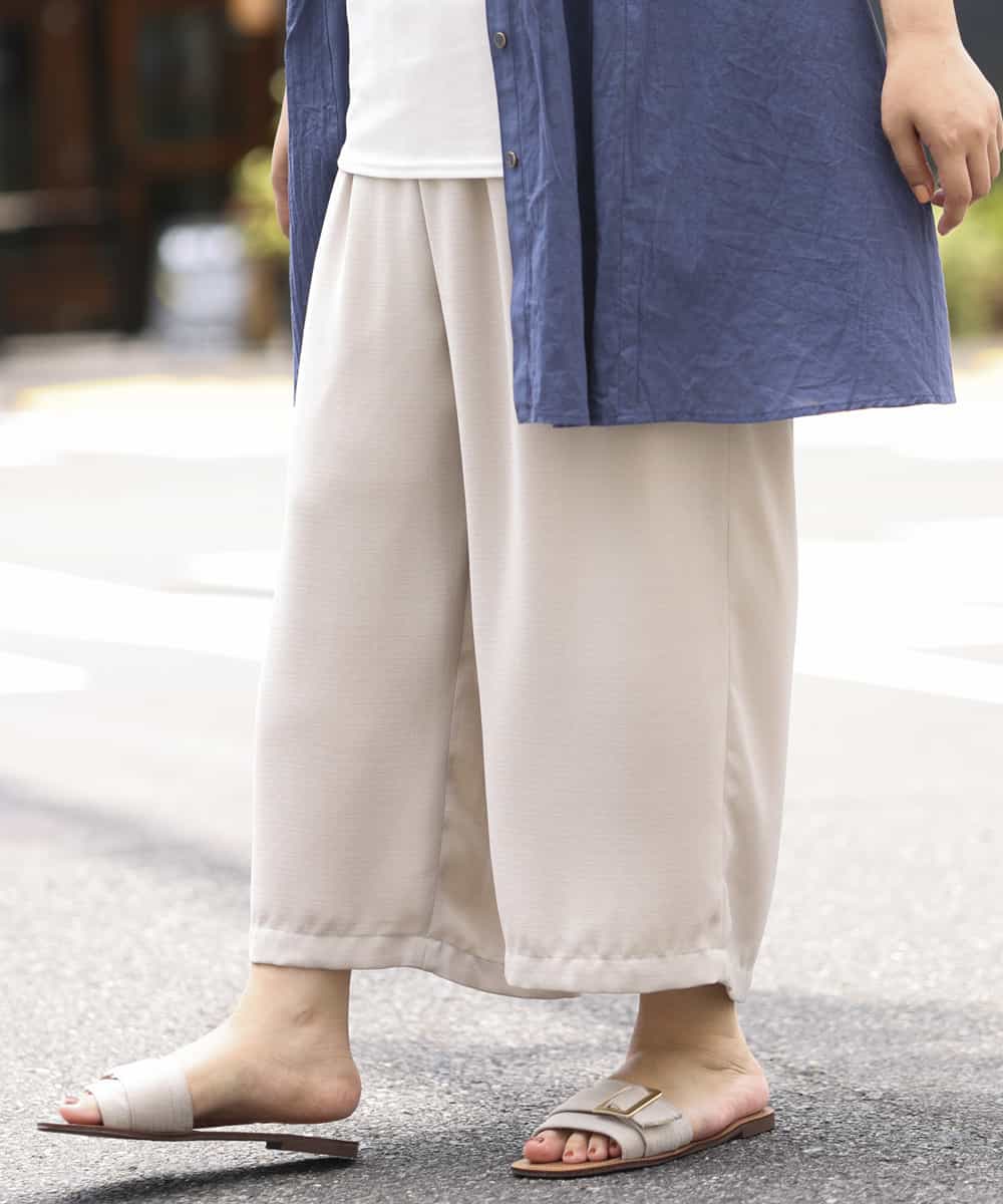 OLLIM40090 eur3(エウルキューブ) 【大きいサイズ】セミワイドパンツ ベージュ(82)