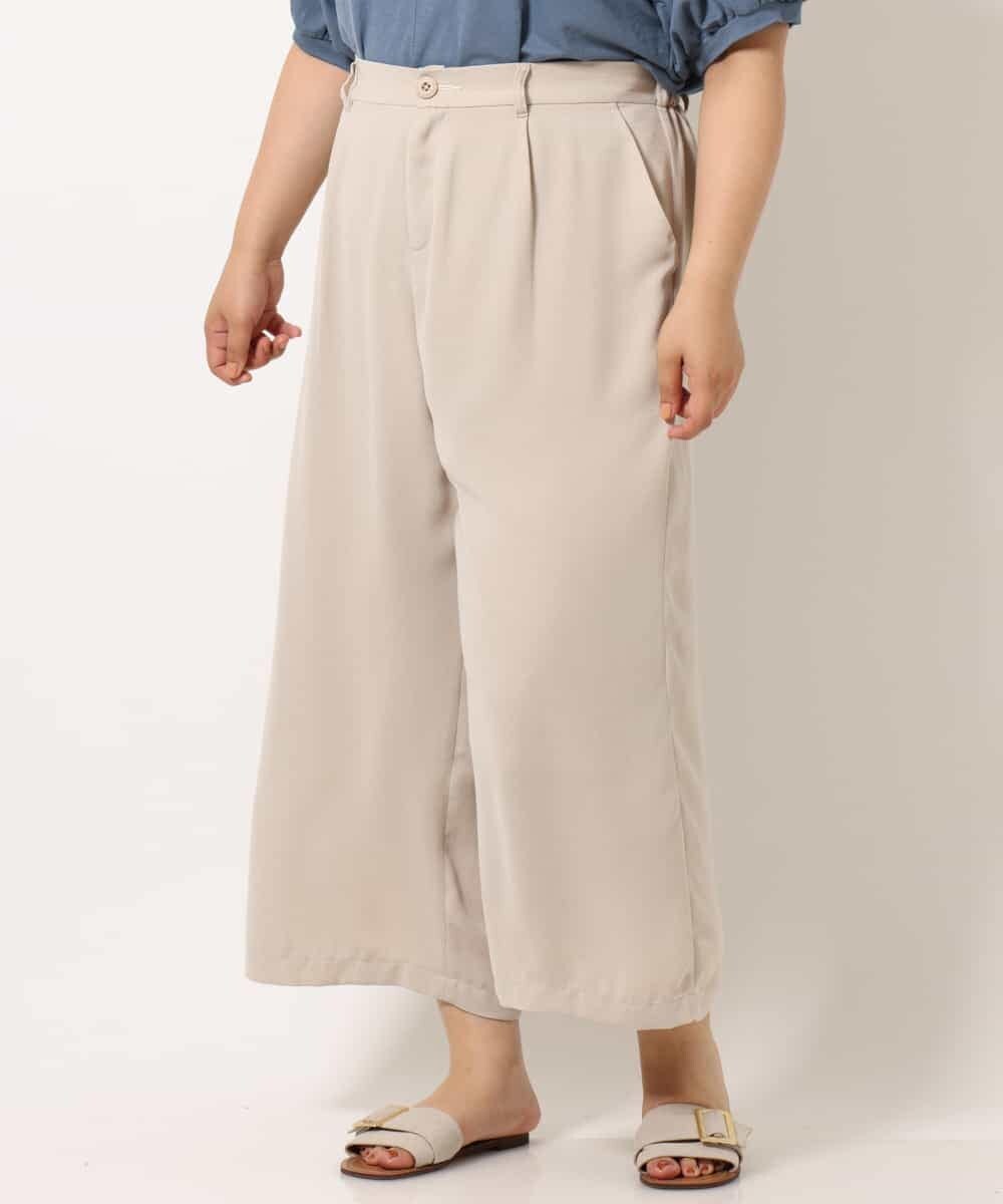 OLLIM40090 eur3(エウルキューブ) 【大きいサイズ】セミワイドパンツ ベージュ(82)