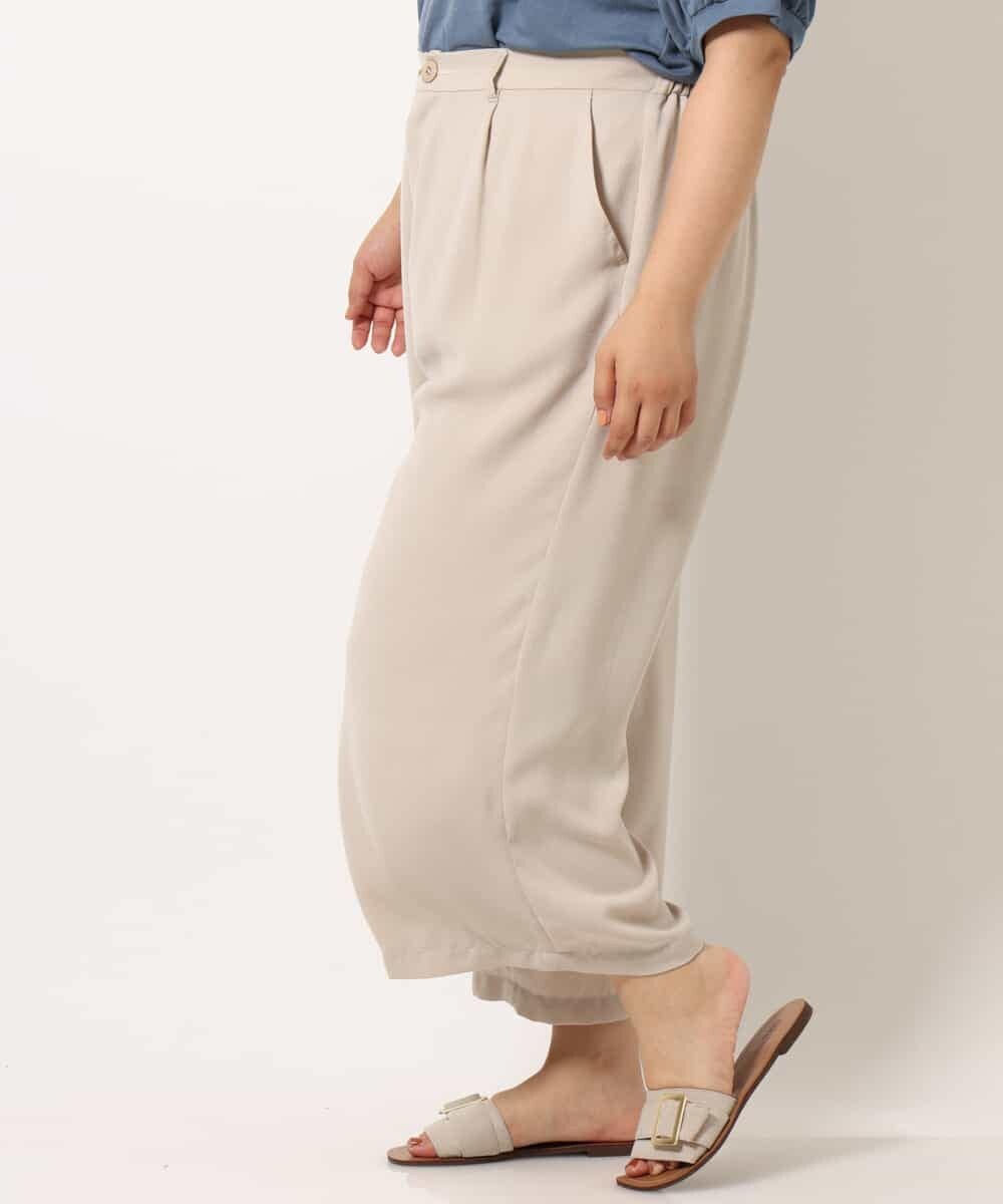 OLLIM40090 eur3(エウルキューブ) 【大きいサイズ】セミワイドパンツ ベージュ(82)