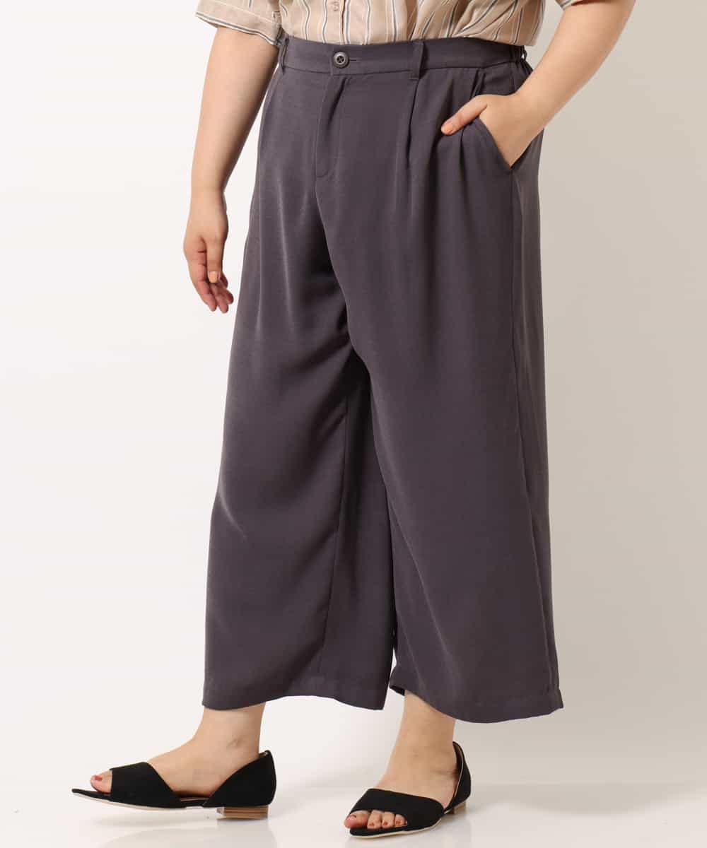 OLLIM40090 eur3(エウルキューブ) 【大きいサイズ】セミワイドパンツ ダークグレー(93)
