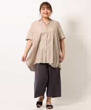 OLLIM40090 eur3(エウルキューブ) 【大きいサイズ】セミワイドパンツ ダークグレー(93)