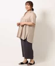 OLLIM40090 eur3(エウルキューブ) 【大きいサイズ】セミワイドパンツ ダークグレー(93)