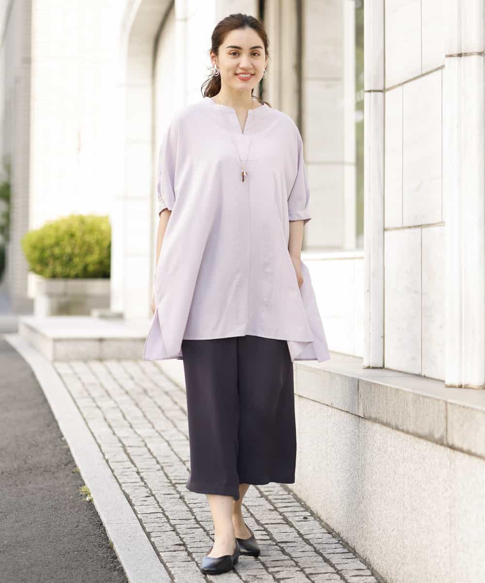 OLLIM40090 eur3(エウルキューブ) 【大きいサイズ】セミワイドパンツ ダークグレー(93)