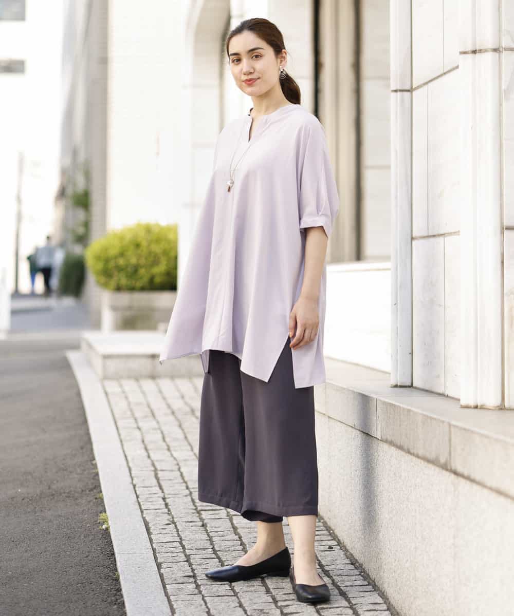 OLLIM40090 eur3(エウルキューブ) 【大きいサイズ】セミワイドパンツ ダークグレー(93)