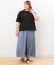 OLLIS50100 eur3(エウルキューブ) 【大きいサイズ/セットアップ対応可】シアーヴィンテージワイドパンツ ブルー(55)