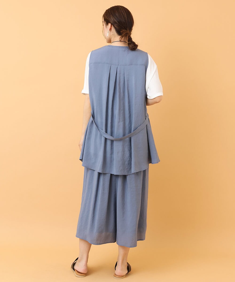 OLLIS50100 eur3(エウルキューブ) 【大きいサイズ/セットアップ対応可】シアーヴィンテージワイドパンツ ブルー(55)