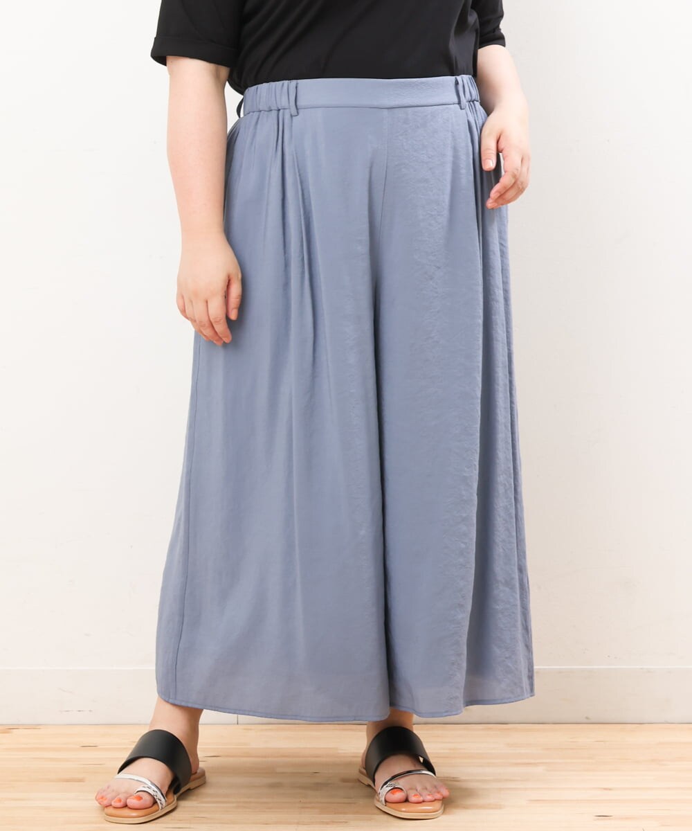 OLLIS50100 eur3(エウルキューブ) 【大きいサイズ/セットアップ対応可】シアーヴィンテージワイドパンツ ブルー(55)