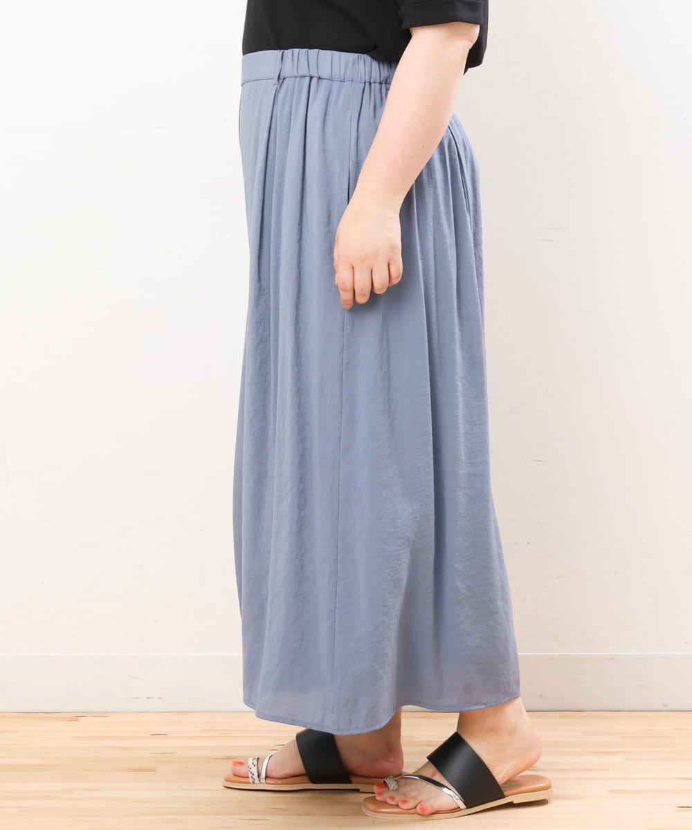 OLLIS50100 eur3(エウルキューブ) 【大きいサイズ/セットアップ対応可】シアーヴィンテージワイドパンツ ブルー(55)