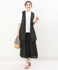 OLLIS50100 eur3(エウルキューブ) 【大きいサイズ/セットアップ対応可】シアーヴィンテージワイドパンツ ブラック(94)