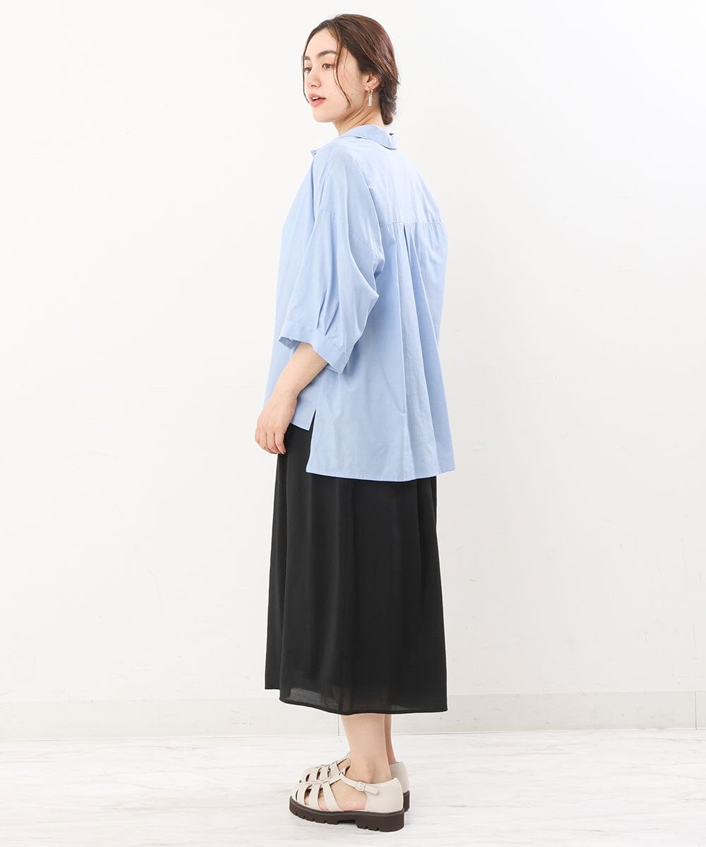 OLLIS50100 eur3(エウルキューブ) 【大きいサイズ/セットアップ対応可】シアーヴィンテージワイドパンツ ブラック(94)