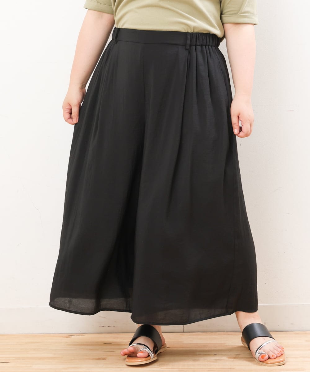 OLLIS50100 eur3(エウルキューブ) 【大きいサイズ/セットアップ対応可】シアーヴィンテージワイドパンツ ブラック(94)