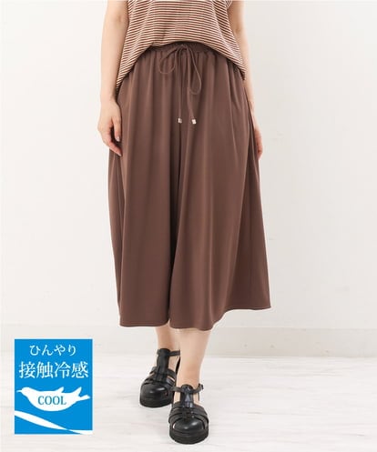 OLLIS55080 eur3 【大きいサイズ/接触冷感】風に揺れるジャージーワイドパンツ