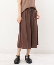 OLLIS55080 eur3(エウルキューブ) 【大きいサイズ/接触冷感】風に揺れるジャージーワイドパンツ モカ(84)