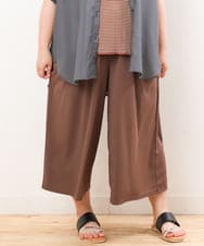 OLLIS55080 eur3(エウルキューブ) 【大きいサイズ/接触冷感】風に揺れるジャージーワイドパンツ モカ(84)
