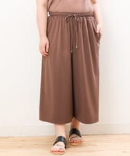 OLLIS55080 eur3(エウルキューブ) 【大きいサイズ/接触冷感】風に揺れるジャージーワイドパンツ モカ(84)
