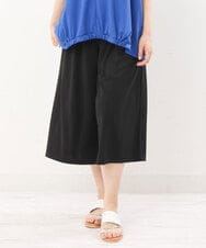 OLLIS55080 eur3(エウルキューブ) 【大きいサイズ/接触冷感】風に揺れるジャージーワイドパンツ ブラック(94)